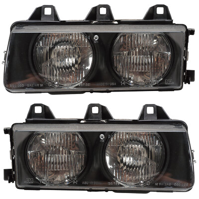Headlights Front Lamps Pair Set for 92-98 BMW 3 Series/E36 Left & Right
