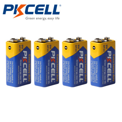 4x Extra Heavy Duty 6F22 1604A Zinc-Carbon 9V Batteries for Guitar Builder Parts