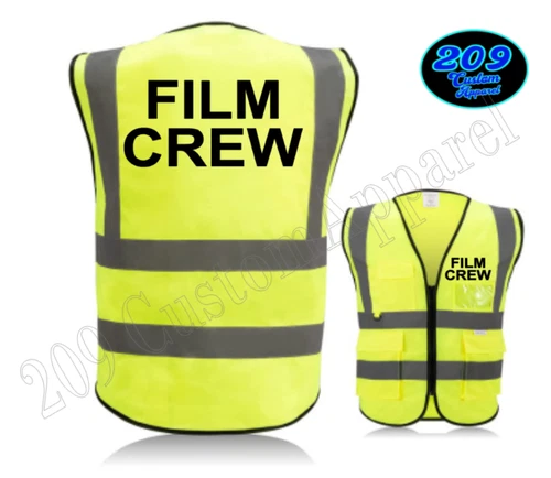 FILM CREW Hi-Visibility Safety Vest  2"Reflective Zipper W/Pockets Radio Holster video thumbnail