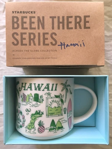 Starbucks 2018 Been There Series 14 oz ceramic mug Hawaii Maui Waikiki NEW w BOX