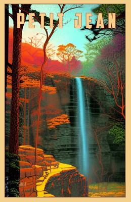 Petit Jean Arkansas Art Travel Poster (11x17 Signed) State Park Arkansas USA