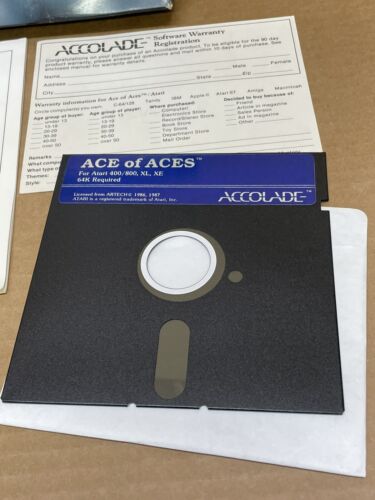Vtg Atari 400/800/XL XE Ace Of Aces RETRO WW2 Flying Game 64k Required RARE ⭐️ - Picture 4 of 4