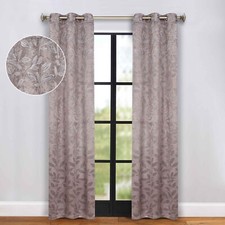 Leaves Machine Washable 42" Wide Room Darkening Blackout Curtains, Set of 2