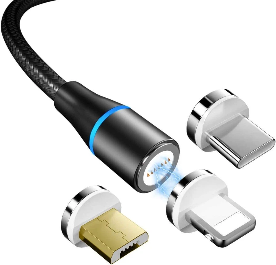 3 In 1 Magnetic 3A Fast Charging USB Cable Phone Charger IOS Micro USB Type-C - Image 3 of 4