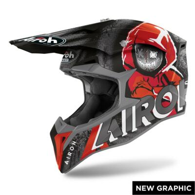 Motorcycle Cross Helmet Airoh Wraap Alien Red XXL Off Road