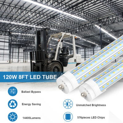 T8 8FT LED Tube Light Bulbs 45W 72W FA8 Single Pin 120W 8 Foot LED Shop Lights