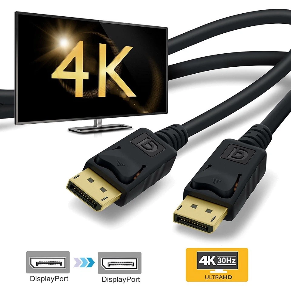 Displayport Display Port to DP Cable Lead Male to Male Digital HighSpeed 4K 60HZ - Image 2 of 4