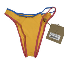 Stone Fox Swim NEW Echo Bikini Bottom XS Honeycomb Sunset Colorblock