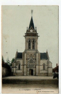LUSIGNY SUR BARSE Aube CPA 10 l 'Kirche - Farbkarte