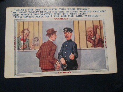 Comic Postkarte Nr. 4080 ''Was ist los mit diesem armen Kerl? ..'' verschickt 1933