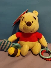 Kids Preferred Disney Baby Pooh 9" Stroller Activity Toy Teether Rattles Plush