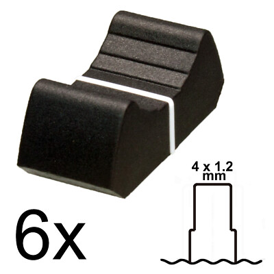 SIFAM 2x TAPPO MANOPOLA FADER NERO 18,5mm Cursore Potenziometro - Foto 3