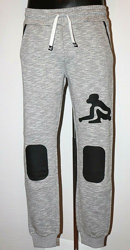 SCONTO 50% DRUNKNMUNKY BAMBINO PANTALONI TUTA FELPA GRIGIO LOGO SCIMMIA |  eBay