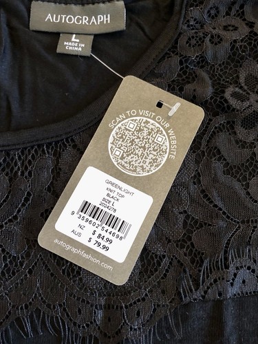 XXL ( 26 ) Cold Shoulder , Lace Detailed Top In Stretchy Fabric By “ Autograph “ - Picture 4 of 6