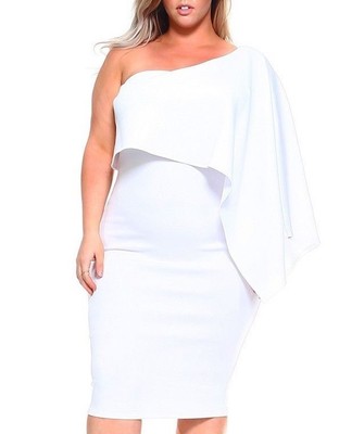 white one sleeve bodycon dress