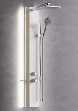 Colonna Doccia Novellini Line 2 Idro Light LED Meccanico Bianco Opaco Tortora
