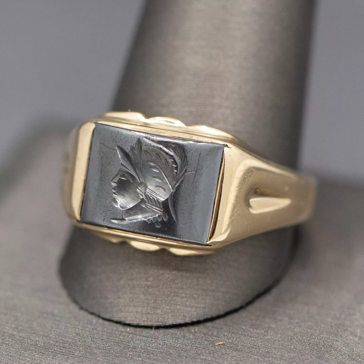Hematite roman soldier best sale ring