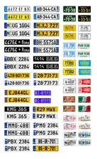 1/43 scale model car assorted international license plates tags 