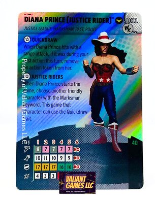 DC Heroclix Diana Prince (Justice Rider) #L011 Legacy Card Wizkids Exclusive