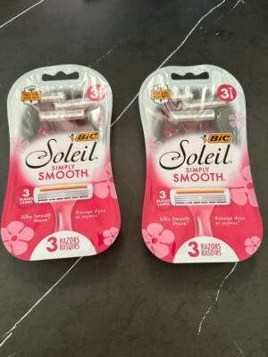 2 - Bic Soleil Simply Smooth Disposable Triple Blade 3 Razors Each