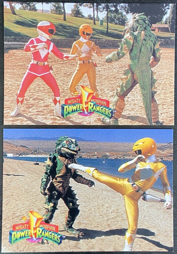 1994 Saban Mighty Morphin Power Rangers Kimberly Trini Card Lot 2x Pink Yellow