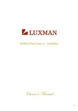 Bedienungsanleitung-Operating Istruzioni per Luxman M-800 A