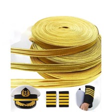 Treccia lingotto oro bordo nastro lucido per uniforme esercito marinaio spalline righe