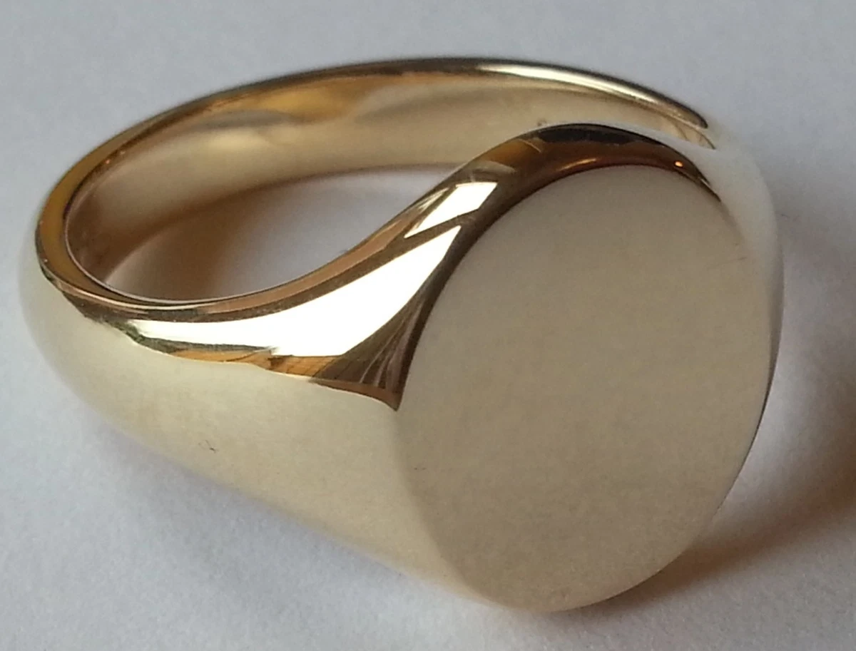 Men s 18ct Yellow Rose White Gold Oxford Oval Signet Ring With