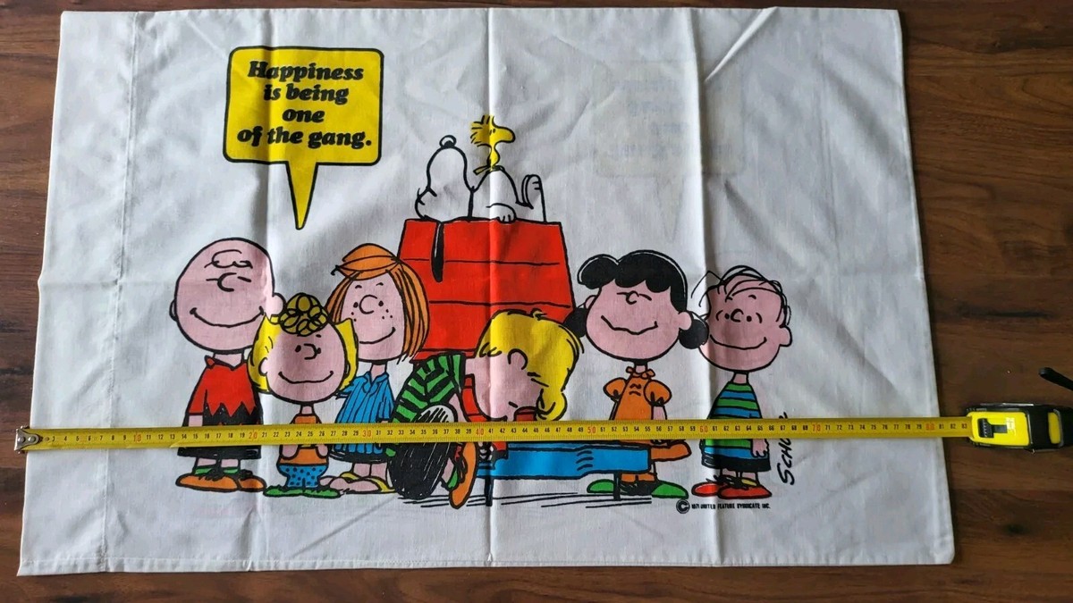 1965年snoopy pilow case サイズ42インチx36イン激レア Snoopy Peanuts Vintage Pillowcase | eBay