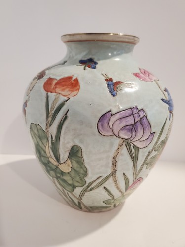 Antique Chinese Tongzhi 1862 To 1873 Porcelain Vase Blue Birds Flowers - Picture 3 of 11