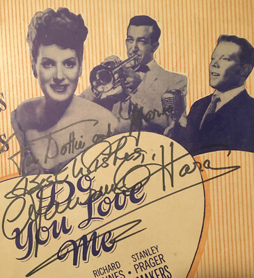MAUREEN O'HARA AUTOGRAPHED! 1946 ORIGINAL 4 PAGE SHEET MUSIC! DO YOU LOVE ME