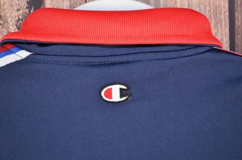 Chaqueta deportiva Champion Chain Stitch logotipo C azul y roja para hombre talla mediana M - Imagen 4 de 9