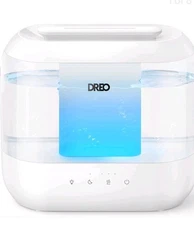 Dreo Humidifiers for Bedroom, Top Fill 4L Supersized Cool Mist Humidifier, 32H