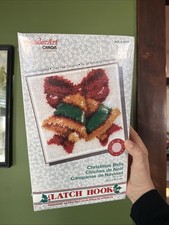 NEW Christmas Bells Latch Hook kit WonderArt Caron 4678 sealed yarn rug craft