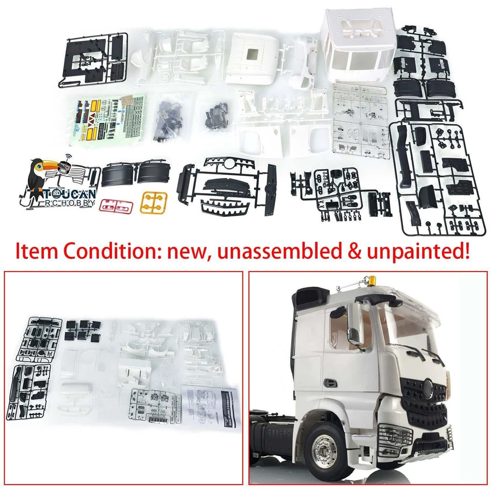 TOUCANRC Plastic Openable Cabin Set  for DIY 1/14 RC Tractor Truck Model - Image 2 of 4