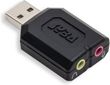 External USB stereo sound adapter with audio and mic ports