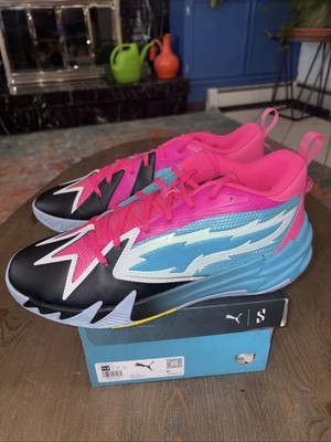Puma Scoot Zeros Northern Lights Mens 11.5 Pink Blue Basketball Shoes Sneakers