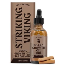 Beard Growth Oil with Biotin - 2 Fl Oz, 1 Pack, Sandalwood - Thickening, Cond...