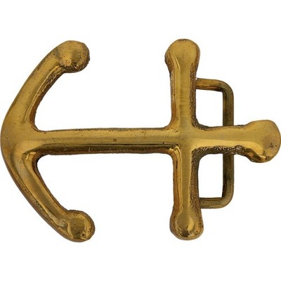 1''Brass Anchor Sailor Navy Port Harbor Boat Crew Hippie Tattoo Vtg Belt Buckle