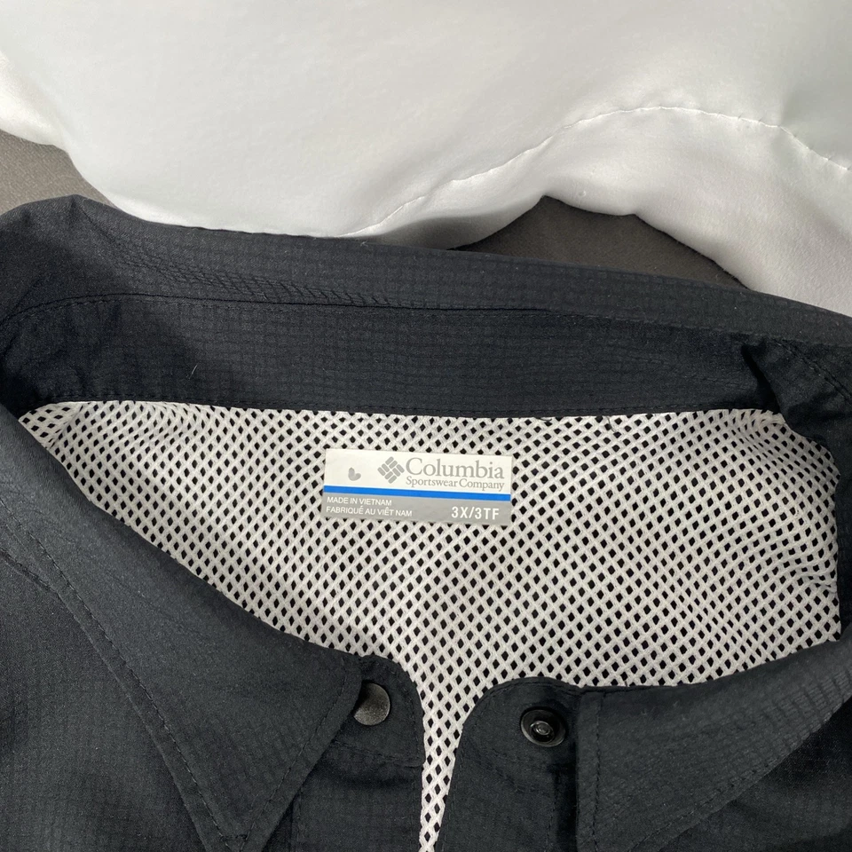 Camisa unissex Columbia Omni Shade preta leve manga longa encaixe frontal 3XL - Imagem 4 de 4