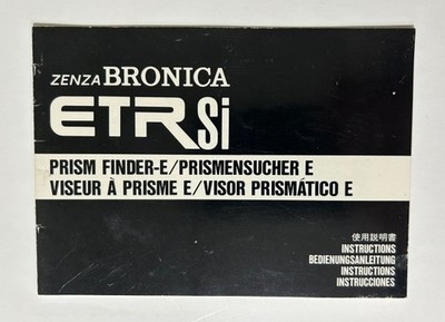 Zenza Bronica ETRSi Prism Finder-E Instruction Manual Original