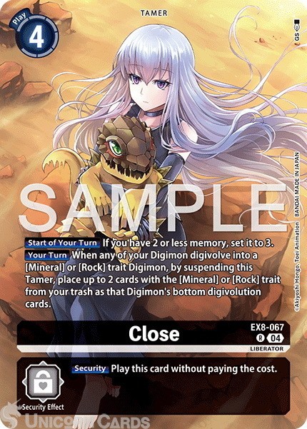 EX8-067 Close : Rare Alternative Art Digimon Card : PB22: Digimon Liberator Debu