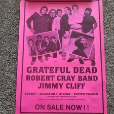 Grateful Dead Robert Cray Band Jimmy Cliff   Original 1988 Promo Poster Oregon