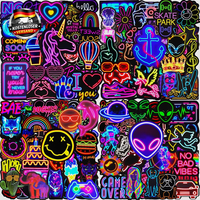 Neon Sticker Set 200 Wasserfest Vinyl Aufkleber FüR Laptop Handy Skateboard Fahr