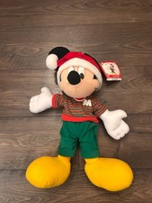 Vintage Holiday Mickey Mouse Plush Disneyland Disney World Christmas NWT