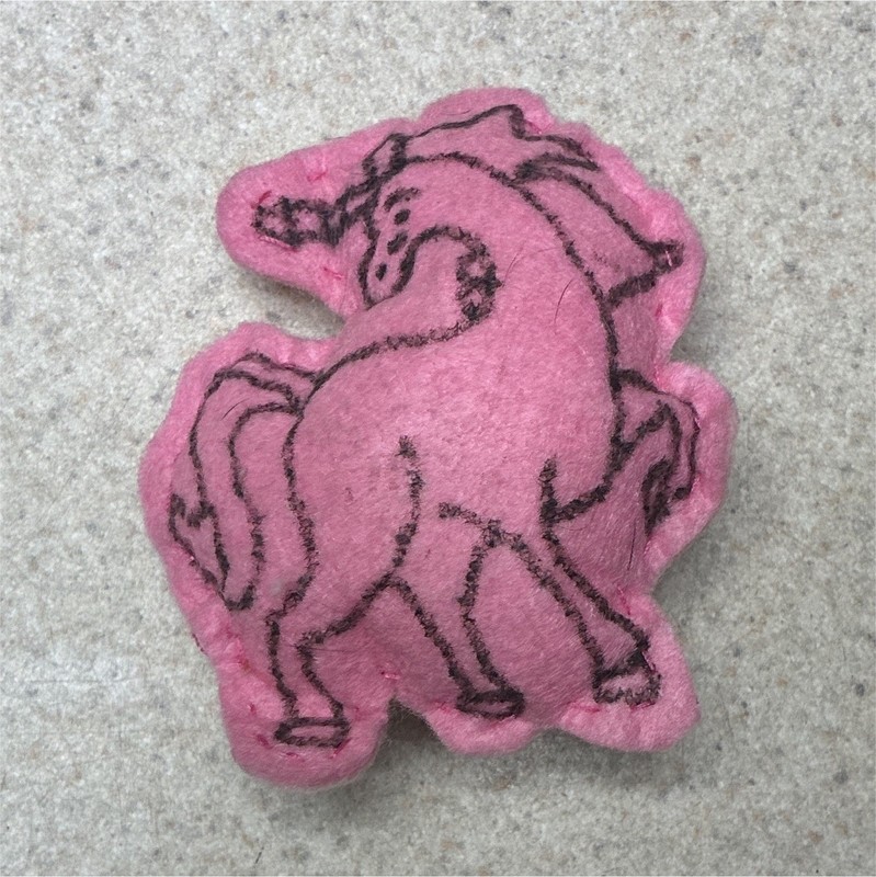 Pink Felt Horse Plushy