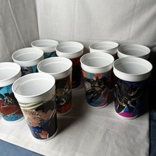 Vintage Lot Of 10 1992 McDonalds Batman Returns Plastic Collector Cup Set 90s