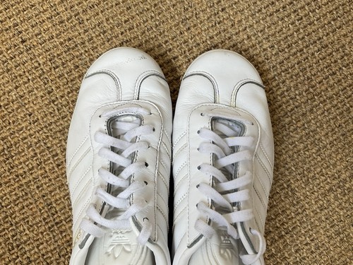 Adidas Gazelle Trainers UK 5 White Leather Good Condition - Picture 2 of 10