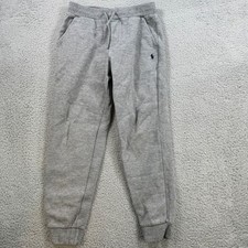Kids Polo Ralph Lauren Gray Jogger Sweatpants Size M 10-12 Pony Logo