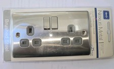 British General Nexus Metal  Double Switched Socket